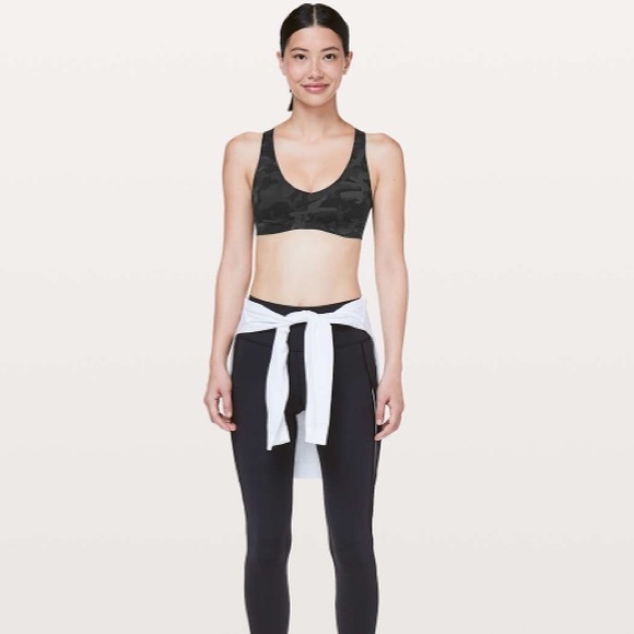 Lululemon Light Strides Bra Black Camo sz 6 - Picture 3 of 8